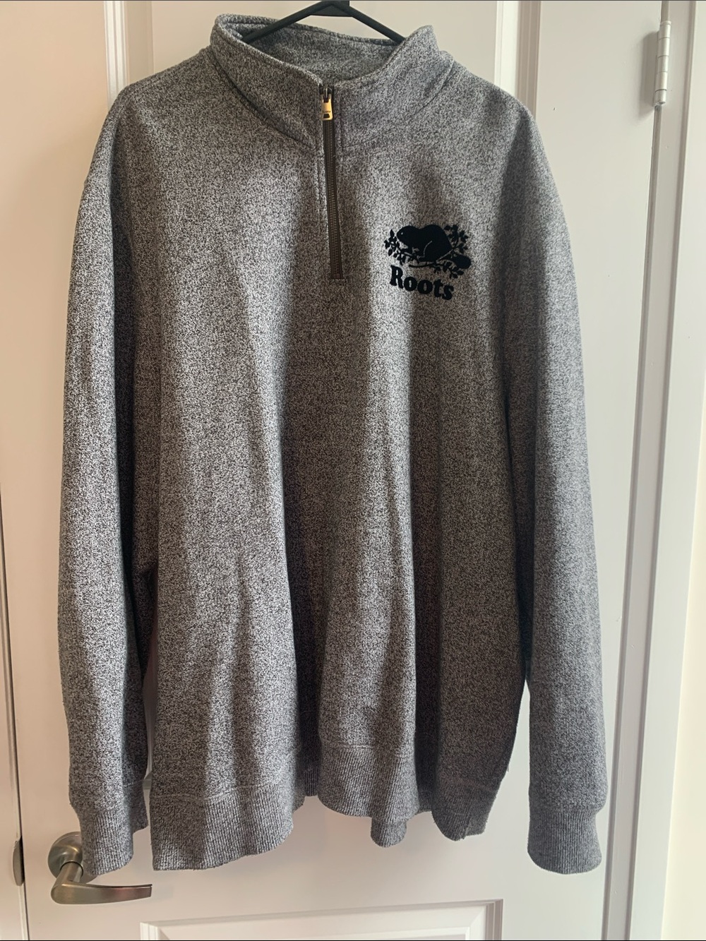 Roots Unisex Gray Heather Quarter-Zip Pullover